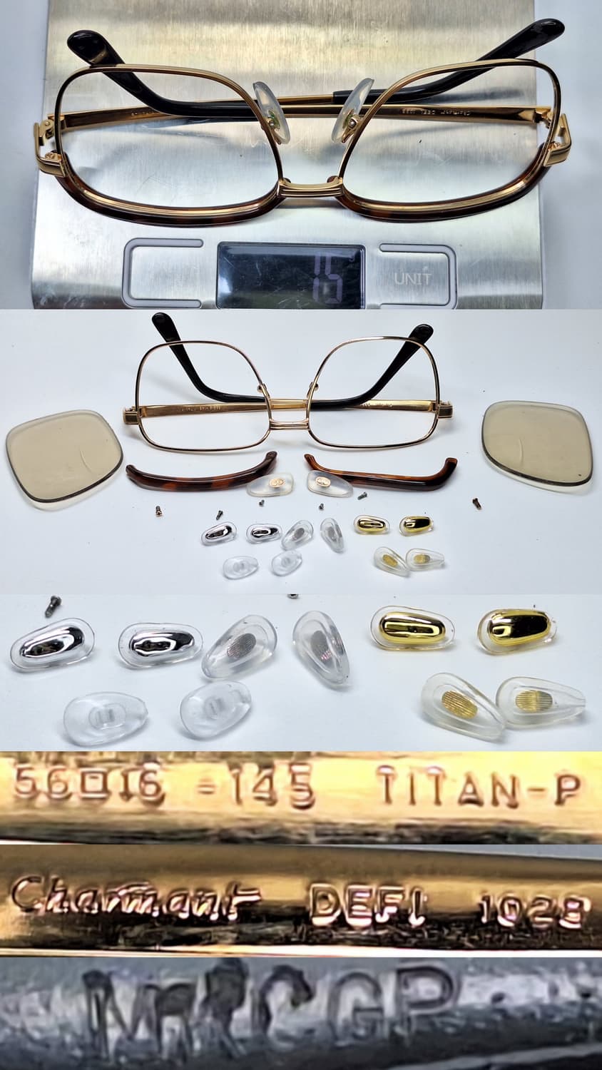 일본제 베스트 셀렉션 by 샤르망 DEFI 티타늄 금도금 하금테 안경테  상품이미지6