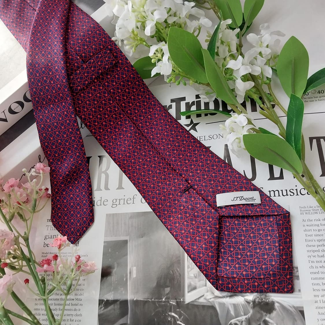 듀퐁 실크 네이비 기하 패턴 넥타이 8.2cm A+등급 K1606
 상품이미지6