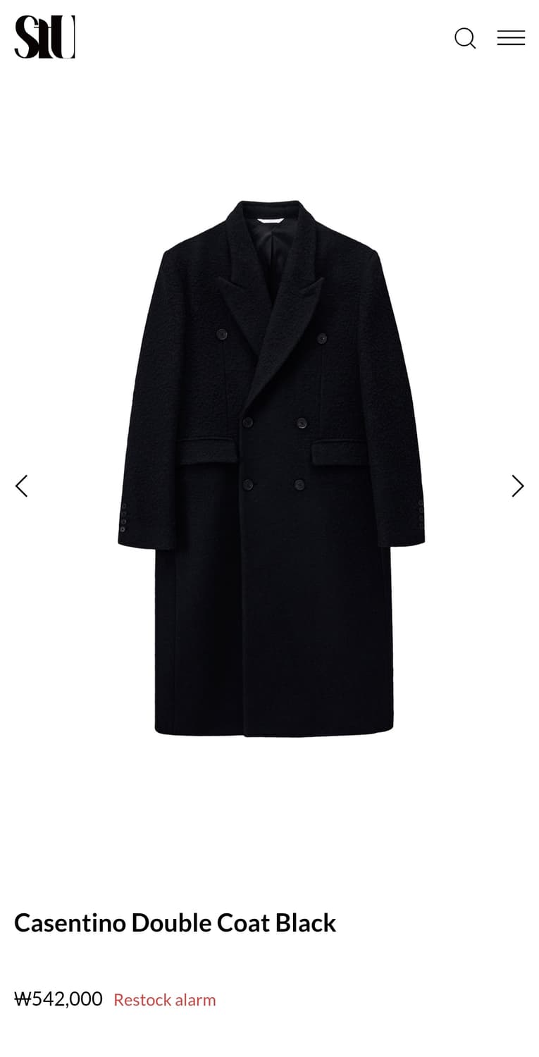 [구매]STU 카센티노 더블 코트 M 상품이미지1