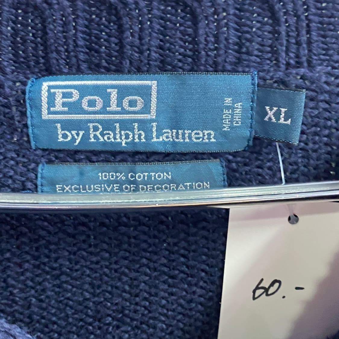 폴로 스몰로고 네이비 코튼 라운드 니트B3221 상품이미지4