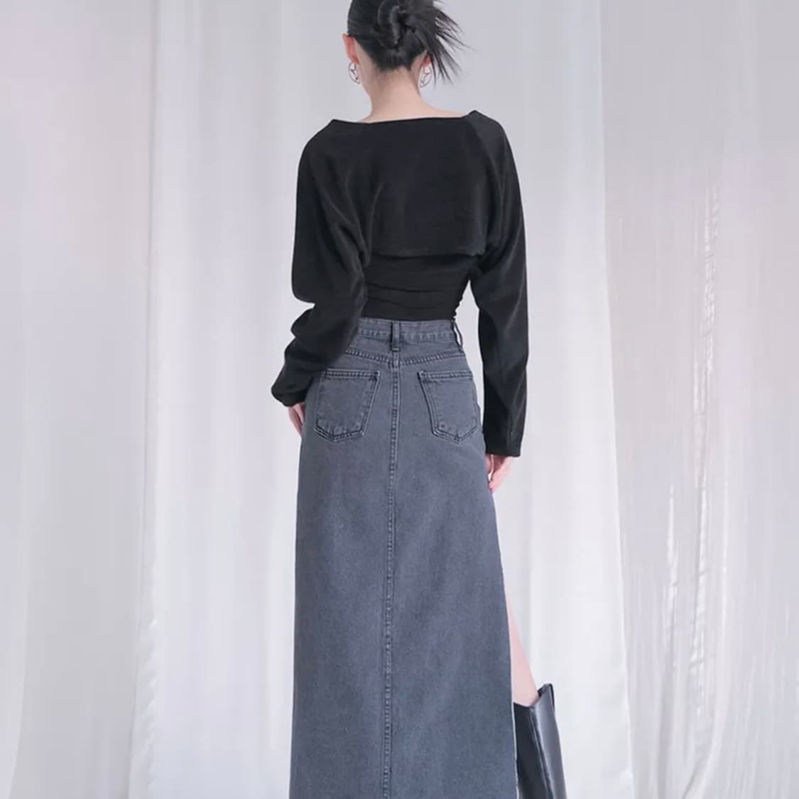 [어반드레스] Terry Tube Top Cardigan Set BLAC 상품이미지3