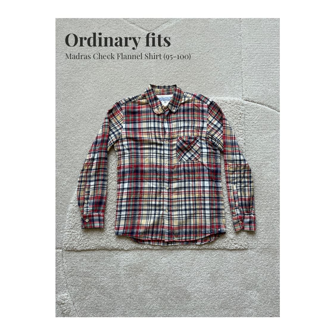 Ordinary fits 체크패턴 셔츠 (95-100) 상품이미지1