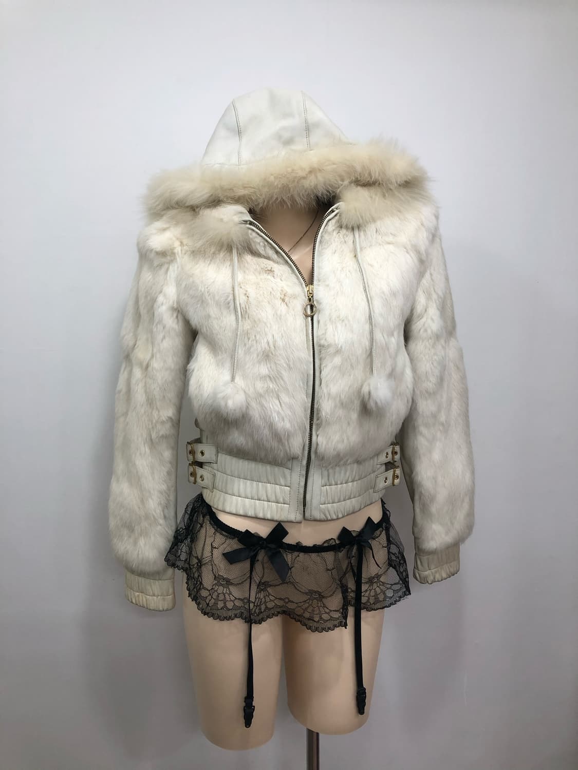 GGPX rabbit fur hooded zip up jacket  상품이미지2