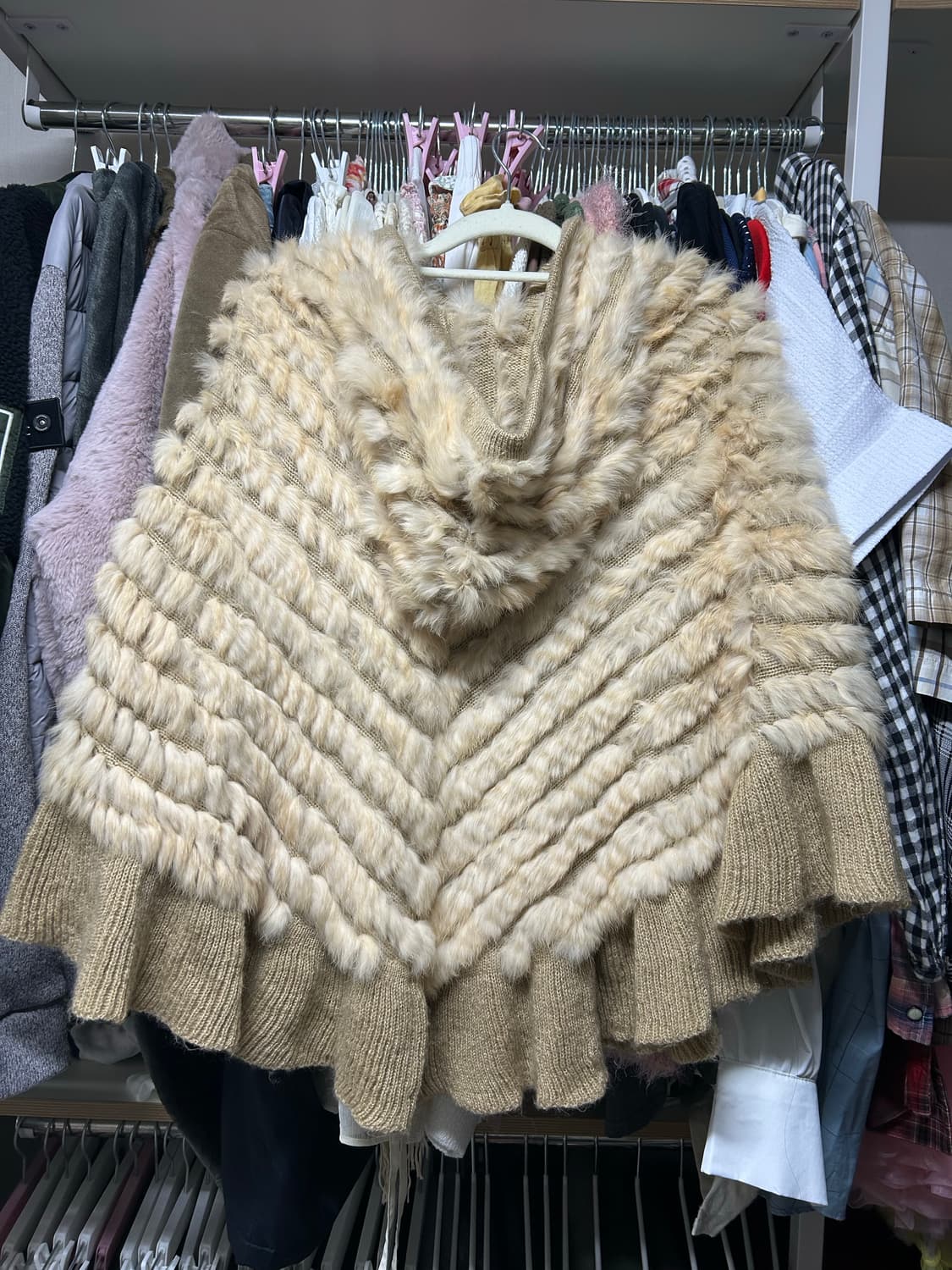 리얼 토끼퍼 후드 케이프 상품이미지2