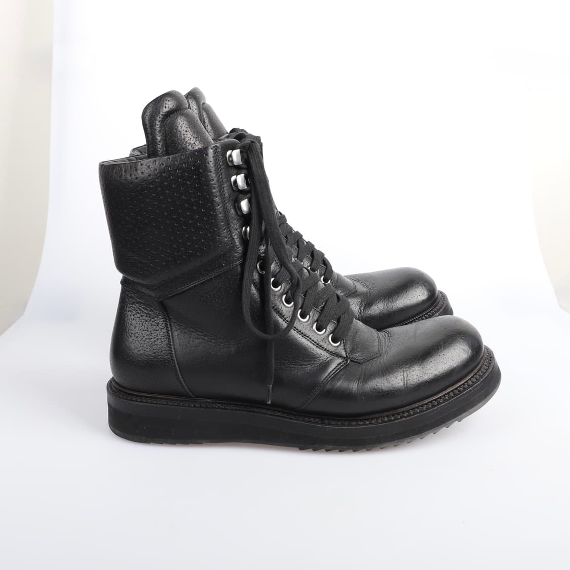 42 / Rick Owens 릭오웬스 레더 부츠 하이탑 블랙 상품이미지4