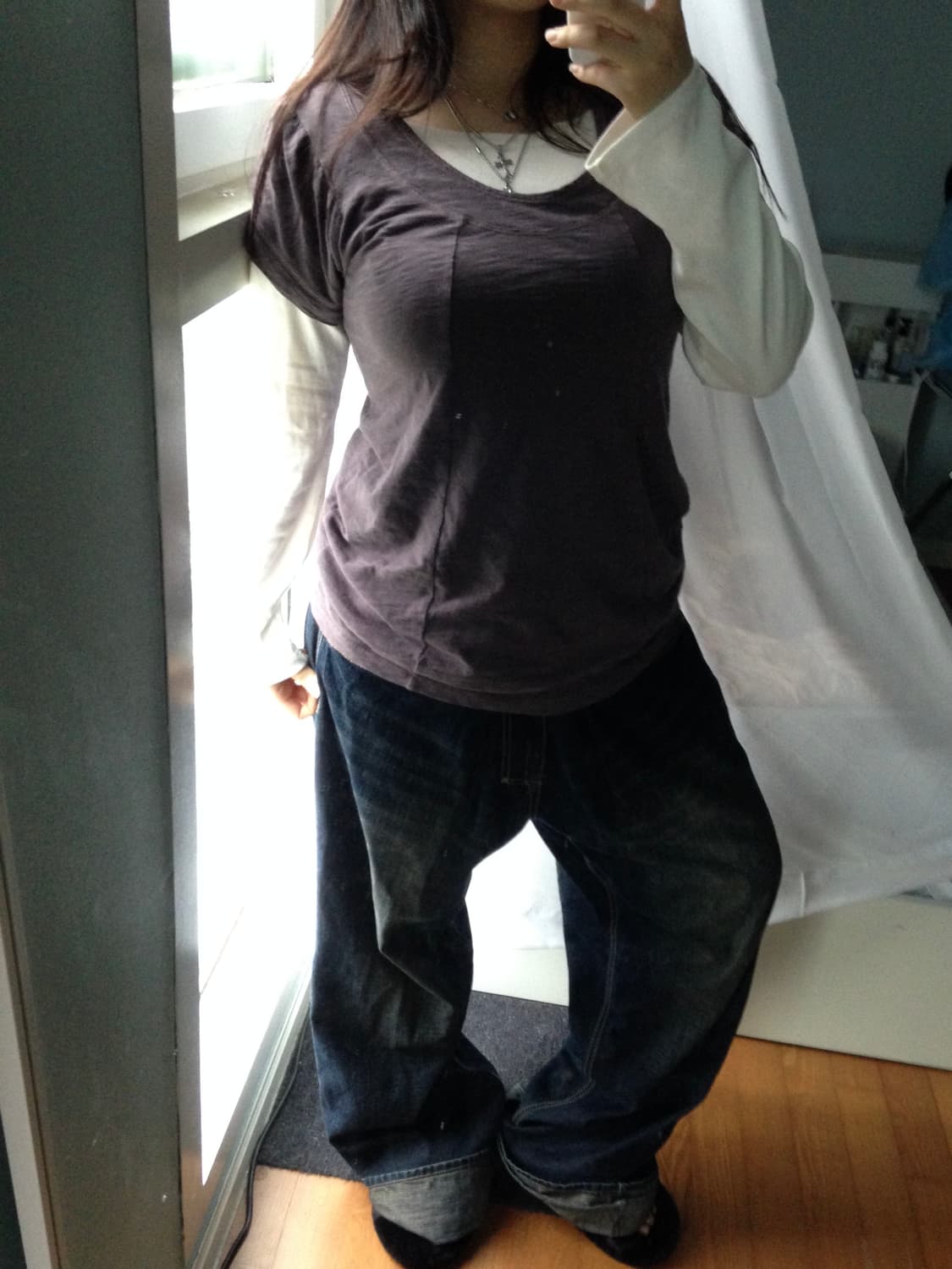 Grey puple puff tshirt 상품이미지2