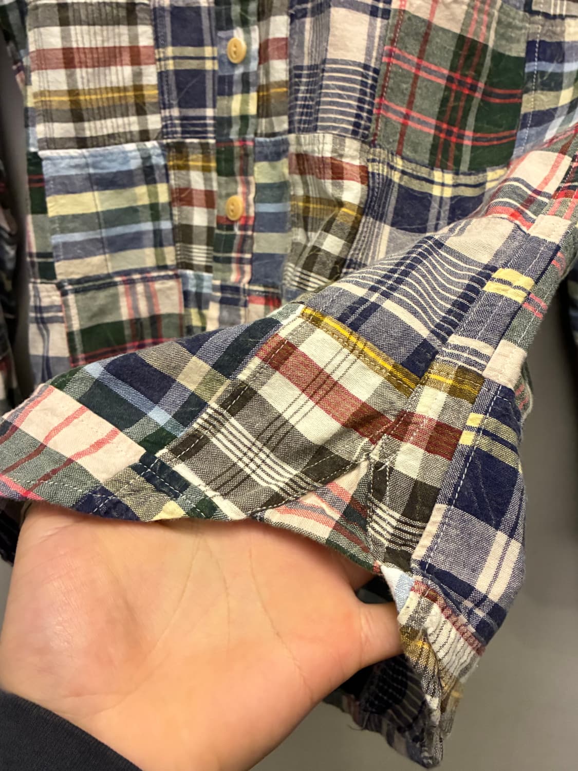 (M)브룩스브라더스 마드라스 패치워크 코튼 버튼다운 셔츠 상품이미지7