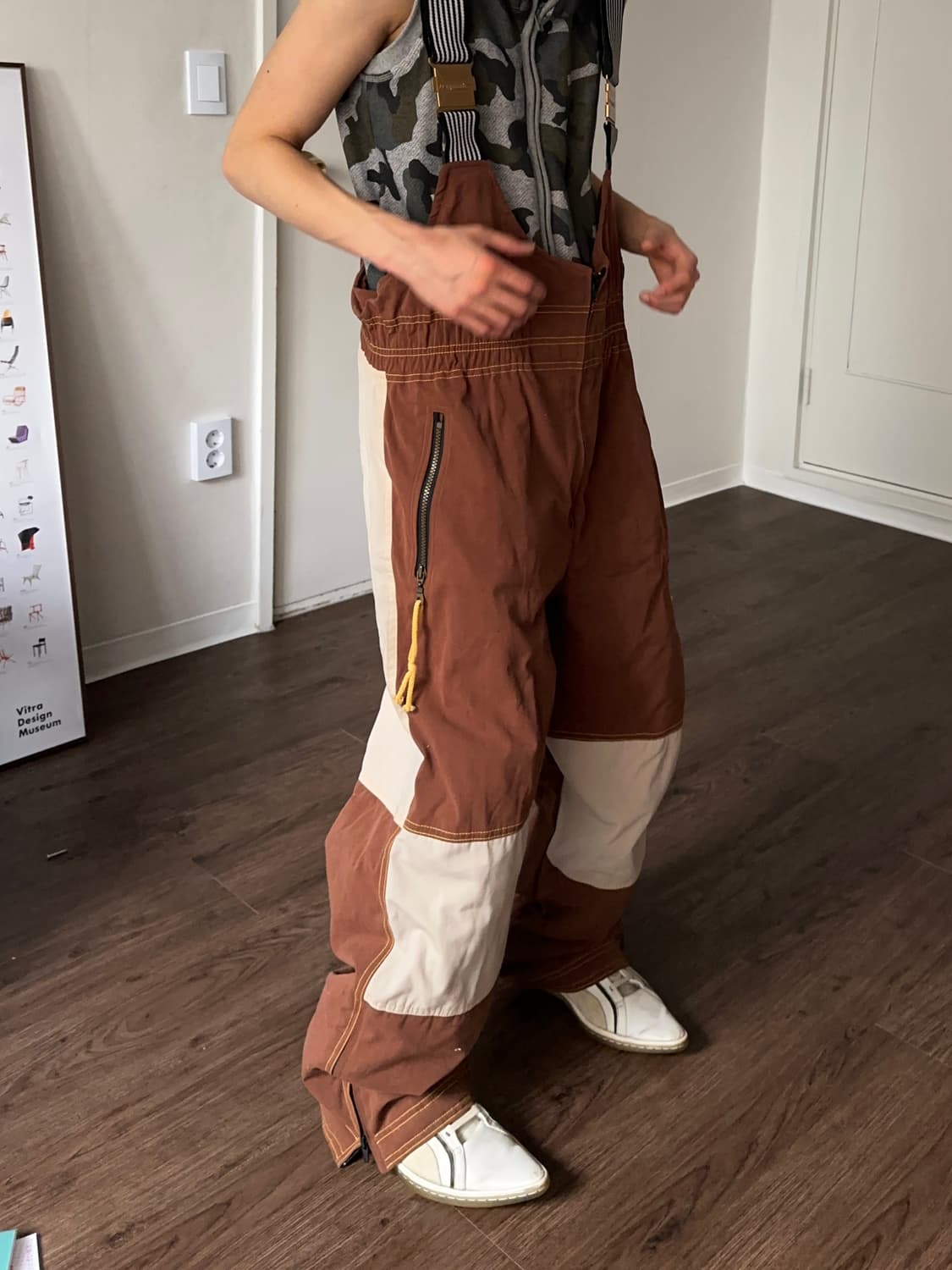 T.K. Ski 컬러블록 유틸리티 오버롤 상품이미지1