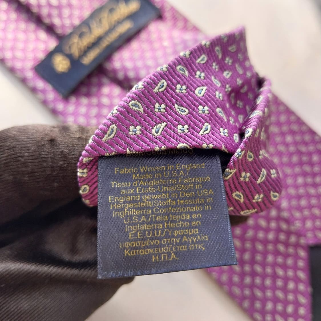 브룩스브라더스 실크 퍼플 패턴 넥타이 8.5cm A등급 K1715
 상품이미지10