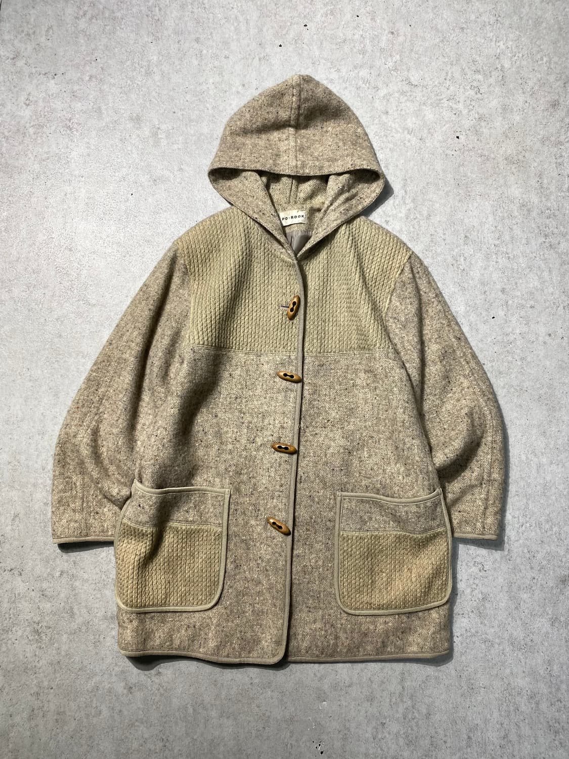 [M] PO•ROOK 재팬메이드 더플 후드 니트 코트 상품이미지1