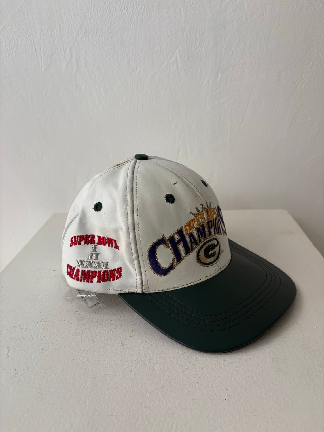 90's NFL Green Bay Pakers Leather cap 상품이미지2