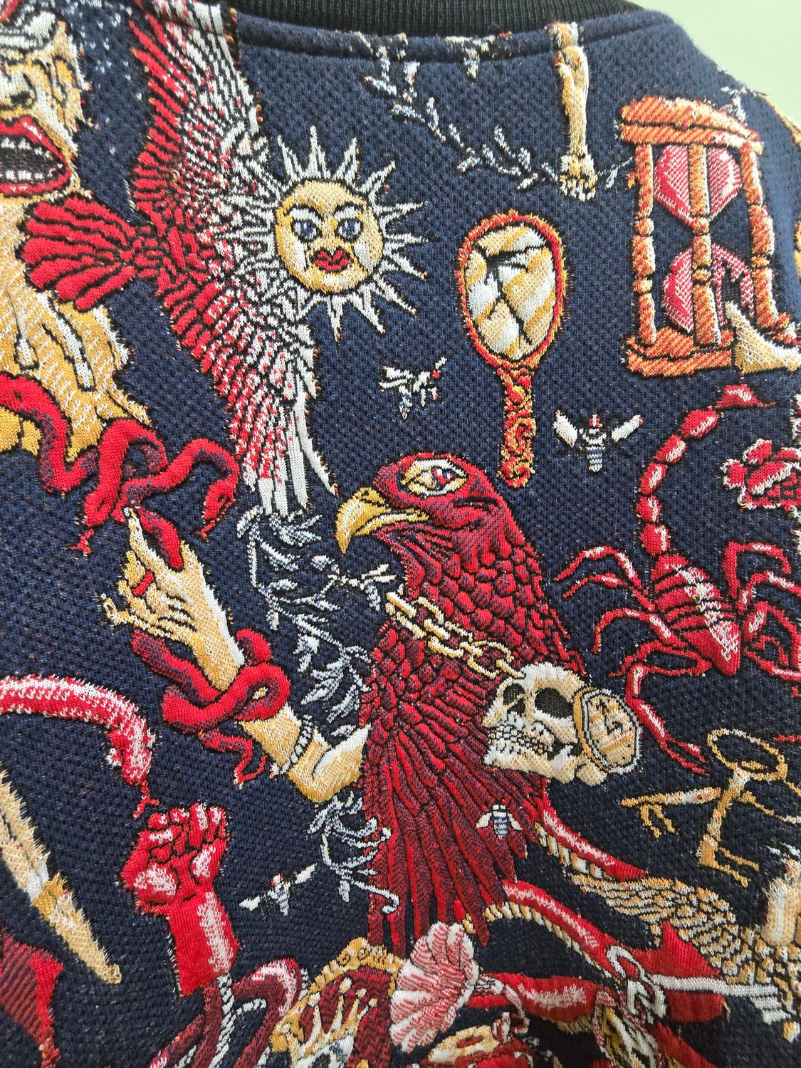 자라 패턴 자수 봄버 자켓 XL 상품이미지5