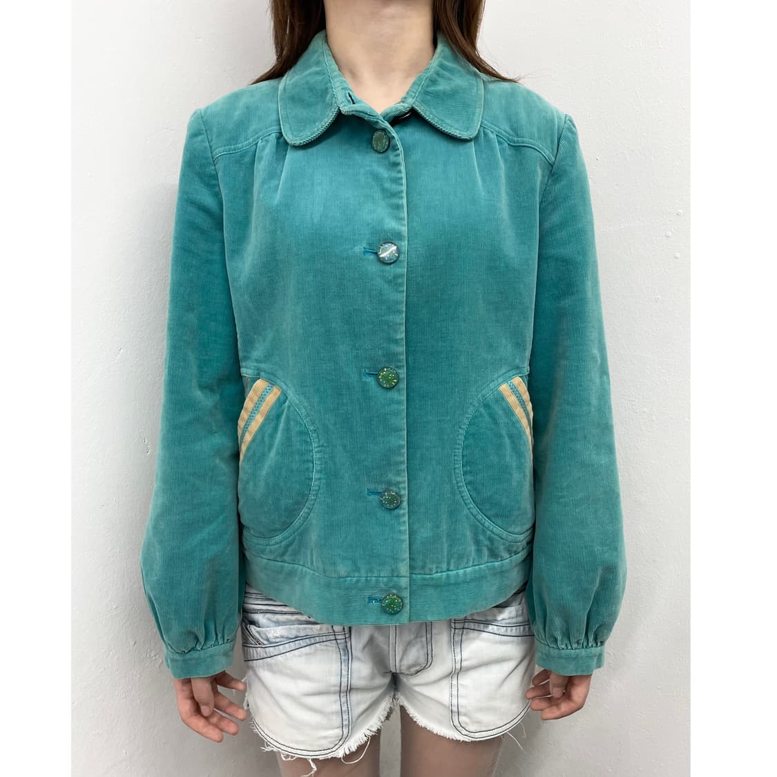 민트 코듀로이 포켓 디테일 자켓 상품이미지1