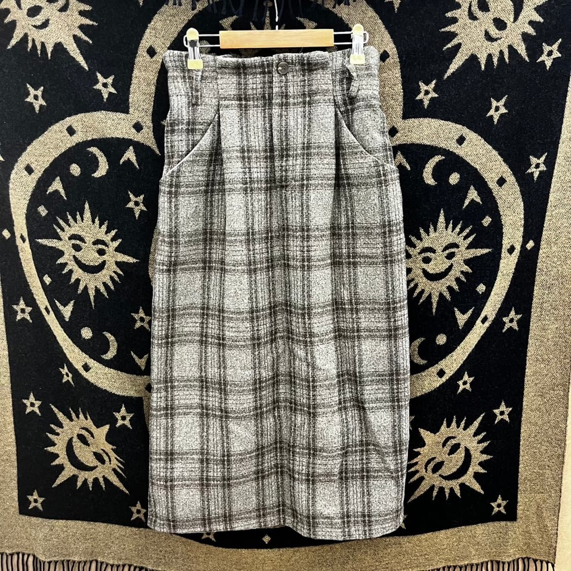 빈티지 코지 밴딩 하구미 타탄체크 롱스커트 K0153 상품이미지3