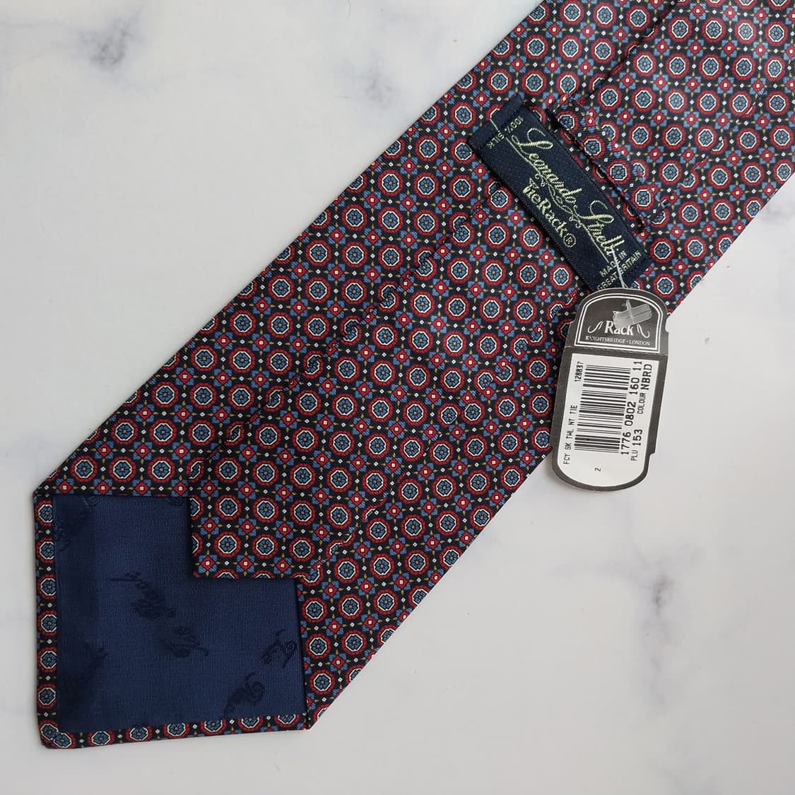 TIE RACK 타이랙 넥타이 블루 기하 패턴 10cm 새제품 K2561 상품이미지8