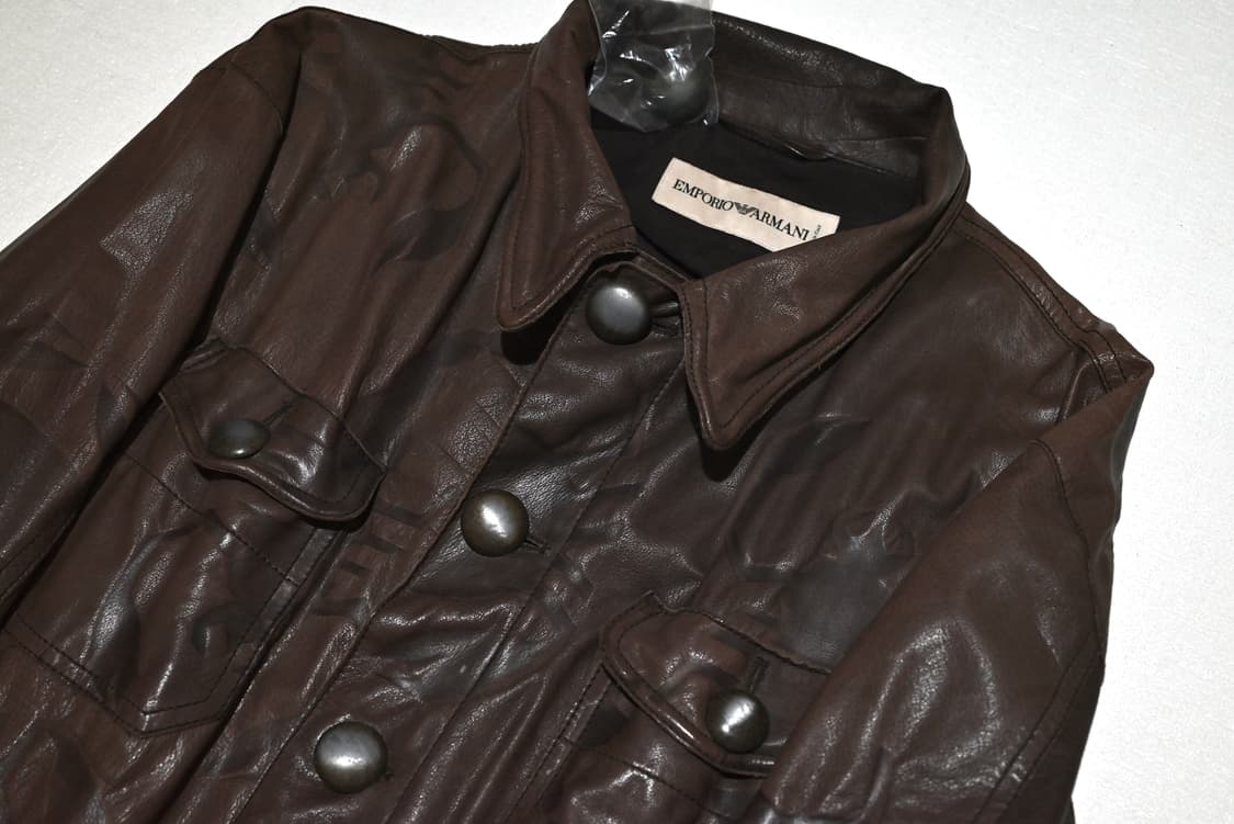 Emporio Armani 00s leather crab jacket 상품이미지4