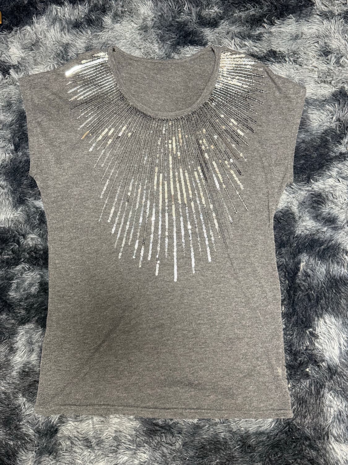 Vkei 스타일 시퀸 민소매 상품이미지2