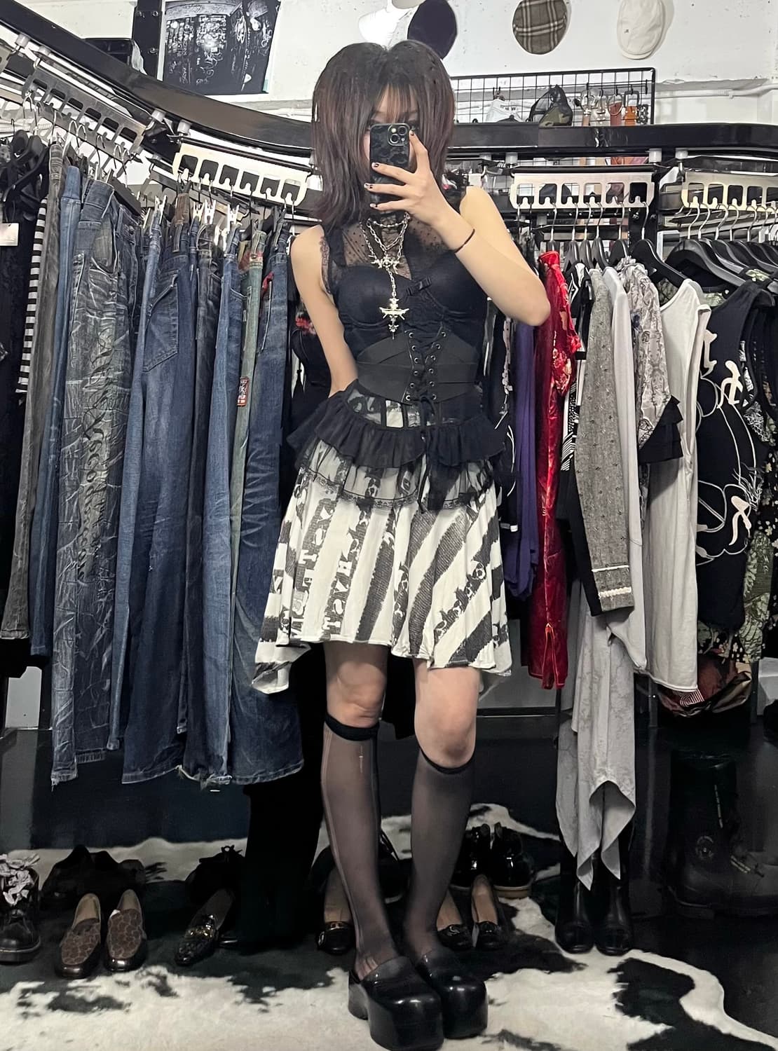 히스테릭글래머 프린팅 스커트 상품이미지1