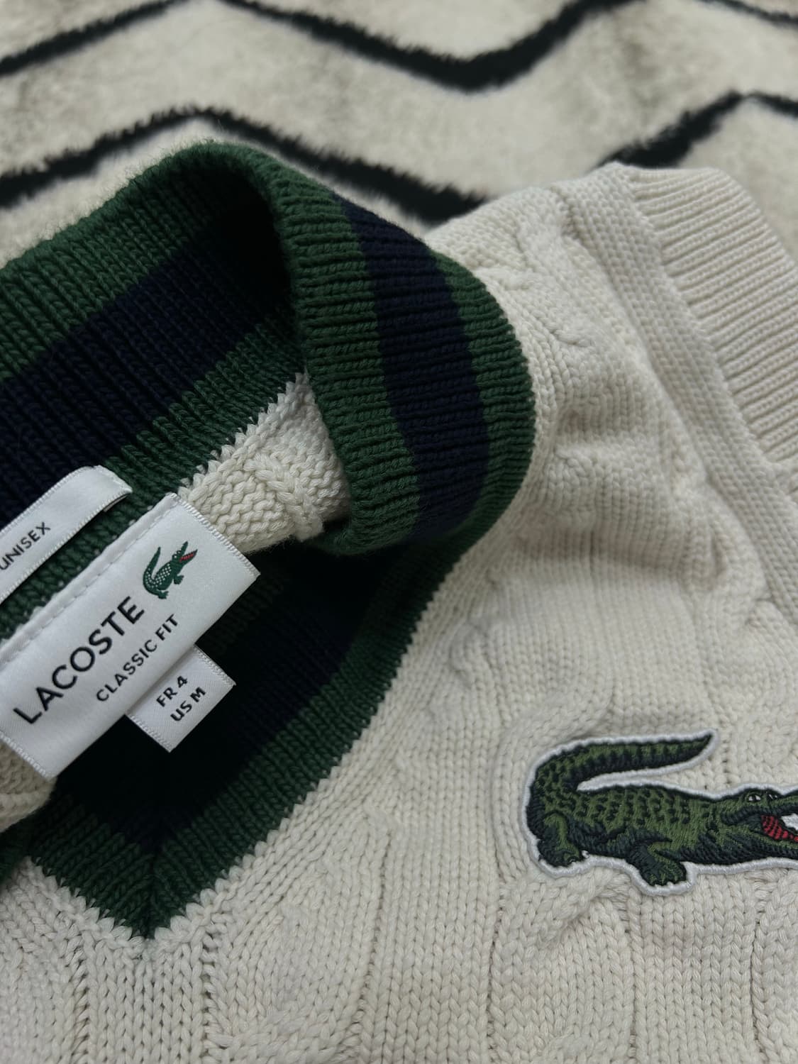 [M]라코스테 케이블 니트 베스트/아이보리 상품이미지5