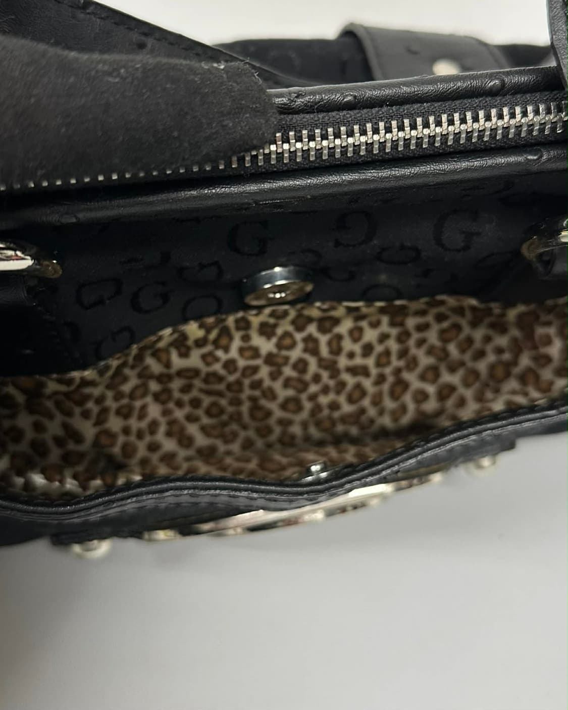 빈티지 게스 Y2K 빅로고 레오파드 보스톤 토트백 상품이미지7