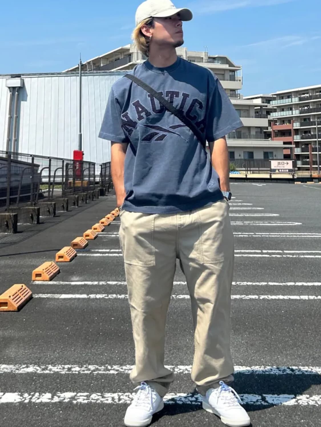 노티카 재팬 x Reebok 아치로고 피그먼트 다이 티셔츠 네이비 XL 상품이미지8