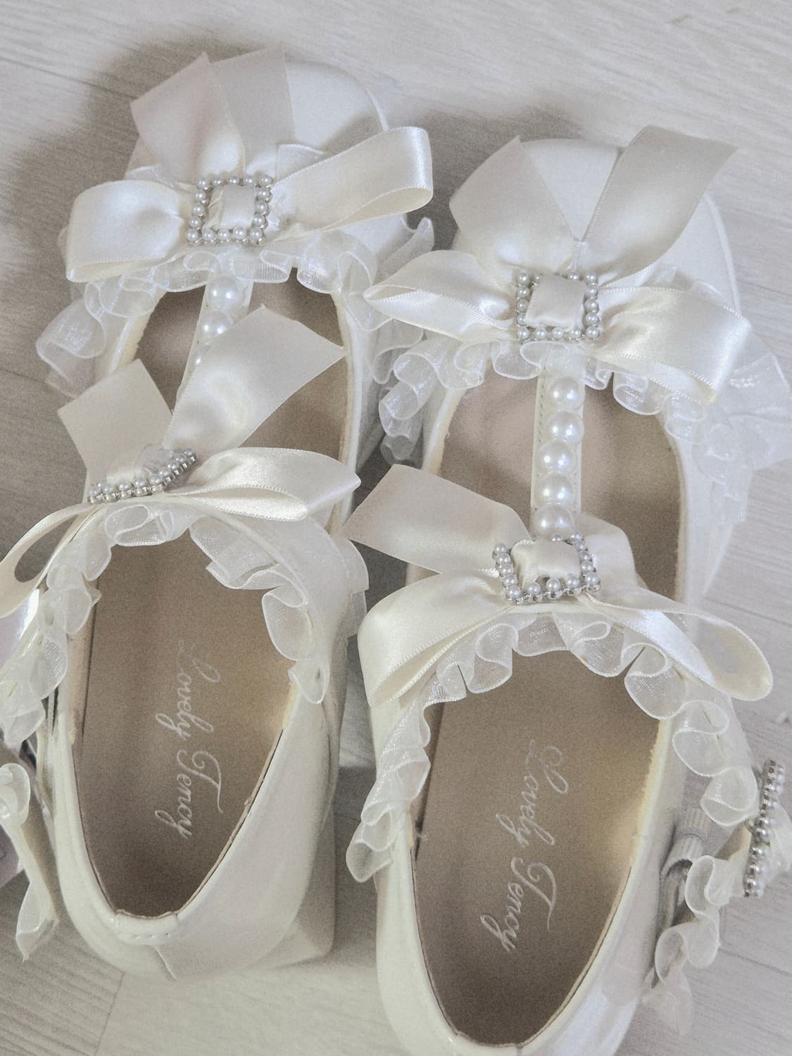 화이트 리본 레이스 프릴 로리타 빈티지 히메 갸루 구두  상품이미지4