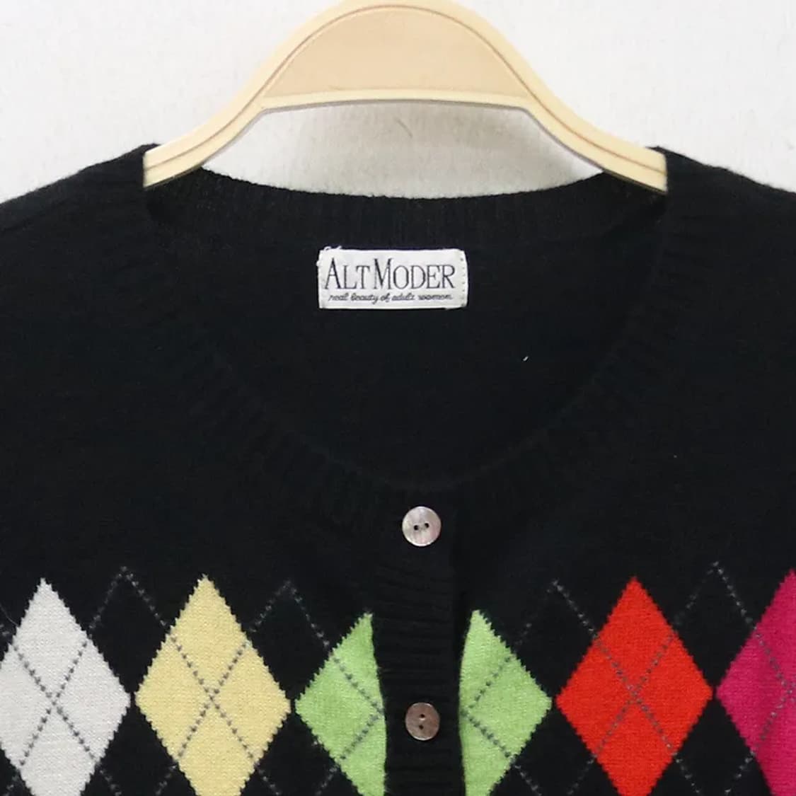 ALT MODER 아가일 캐시미어 니트 가디건 62228 상품이미지3