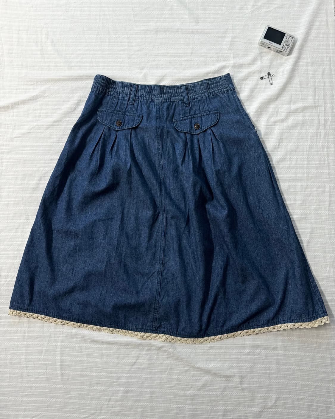 애플 민트 레이스 펀칭 가디건 데님 스커트 2pcs SET 상품이미지10