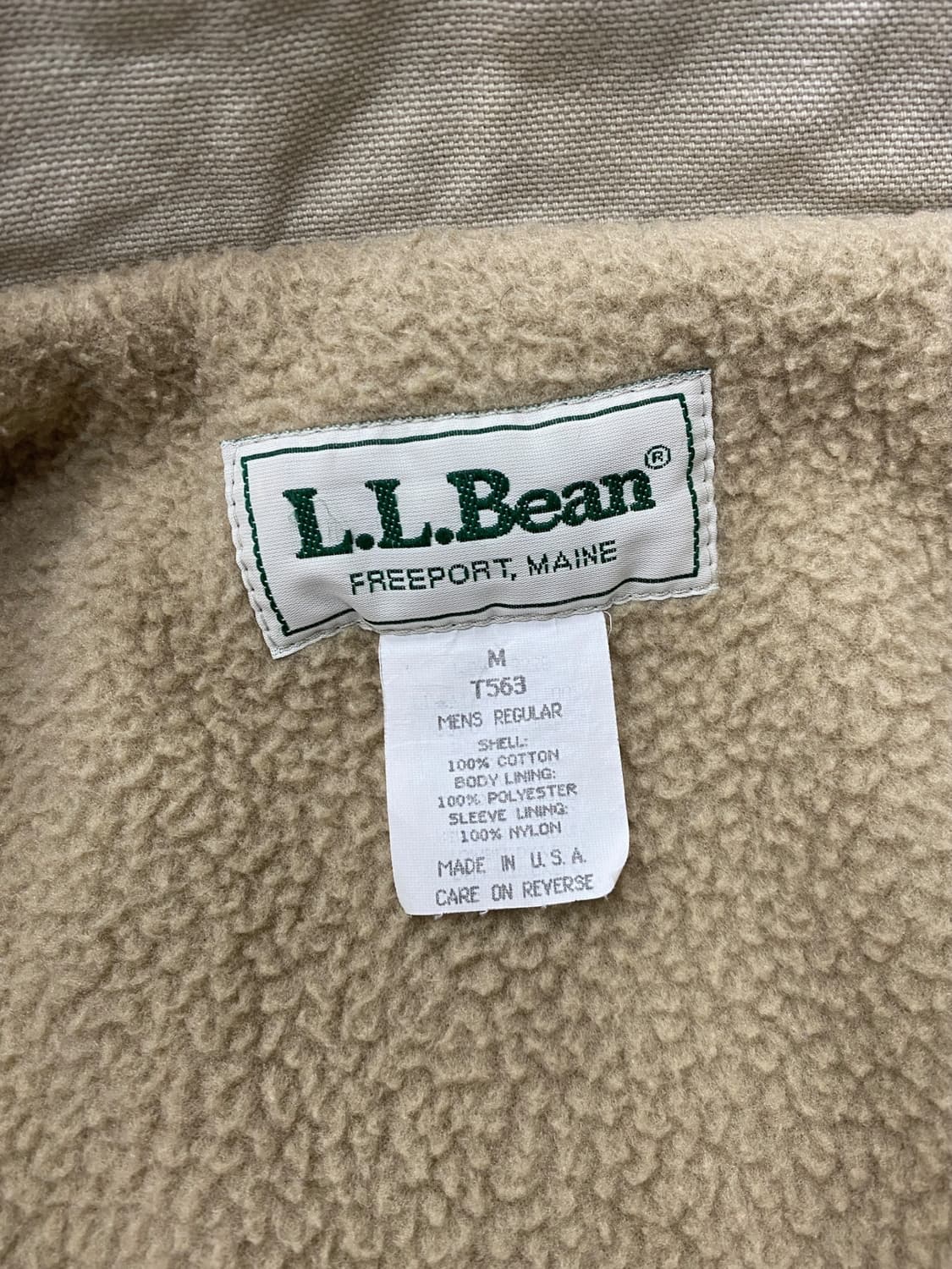 90‘s 엘엘빈 플리스 안감 캔버스 워크 자켓 상품이미지8