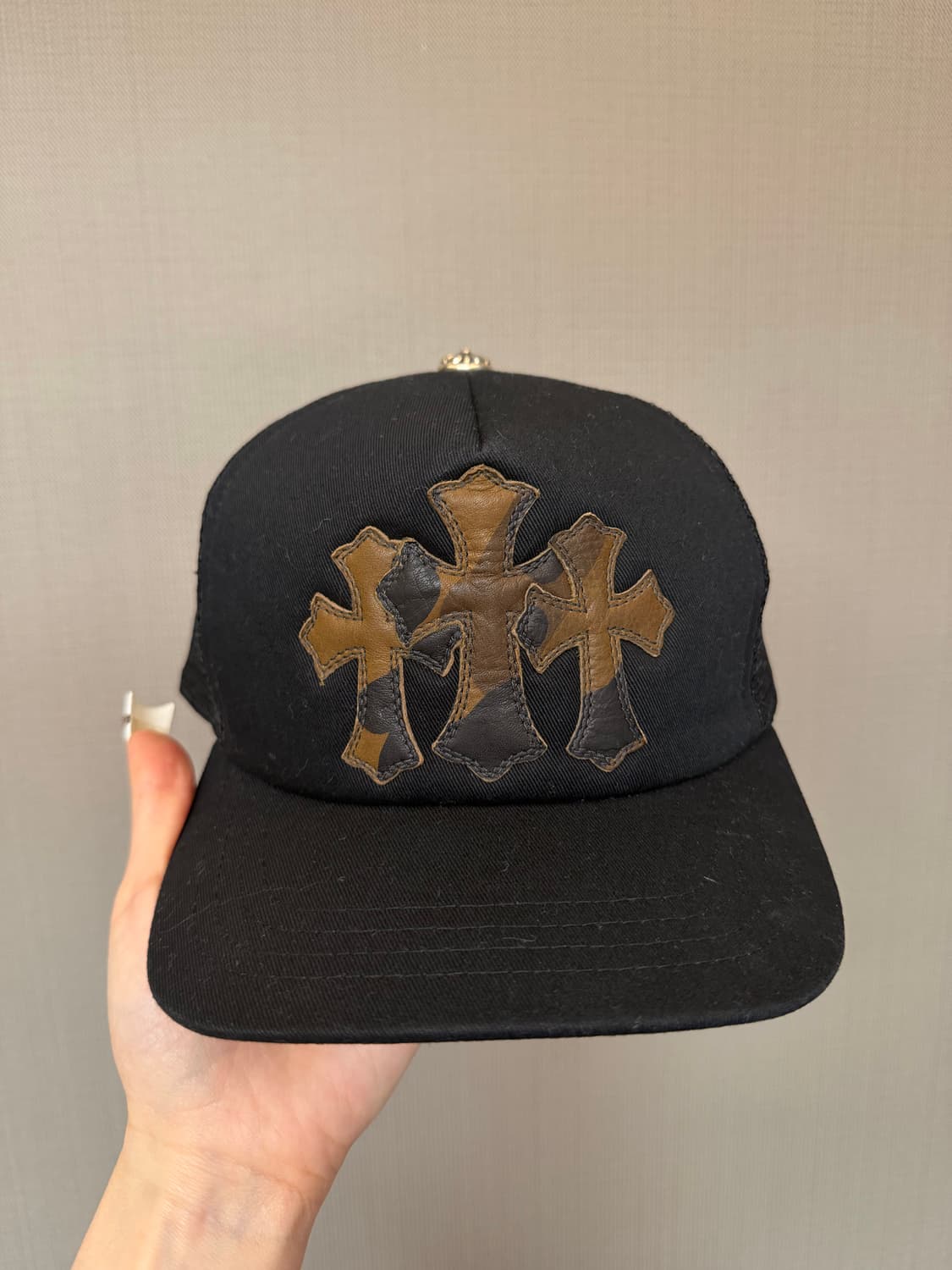 크롬하츠 트리플크로스 카모 레더 트러커캡 상품이미지1