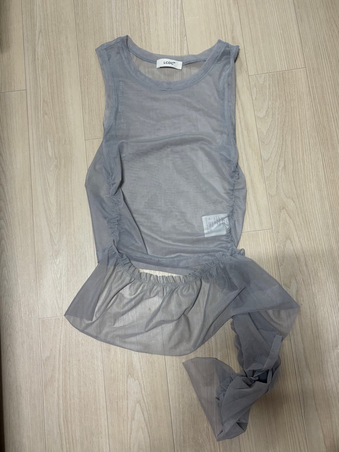 엘씨디씨티엠 메쉬 프릴 슬리브(grey) 상품이미지2