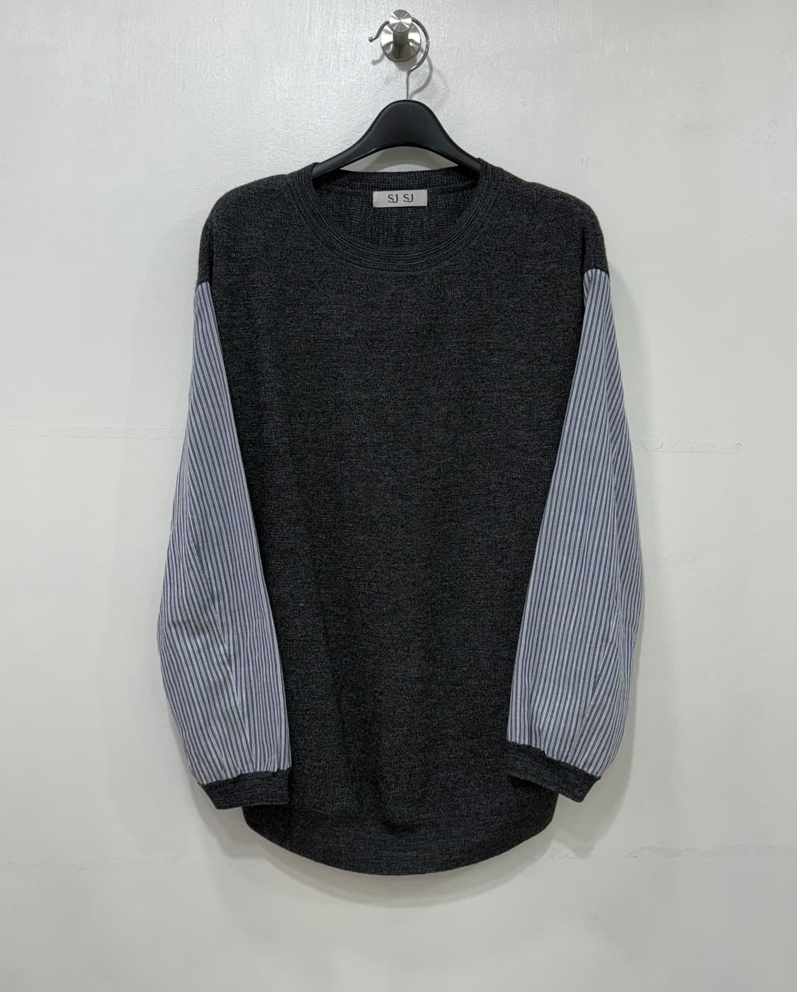 SJSJ 셔츠 배색 니트 F(55~66) 상품이미지1