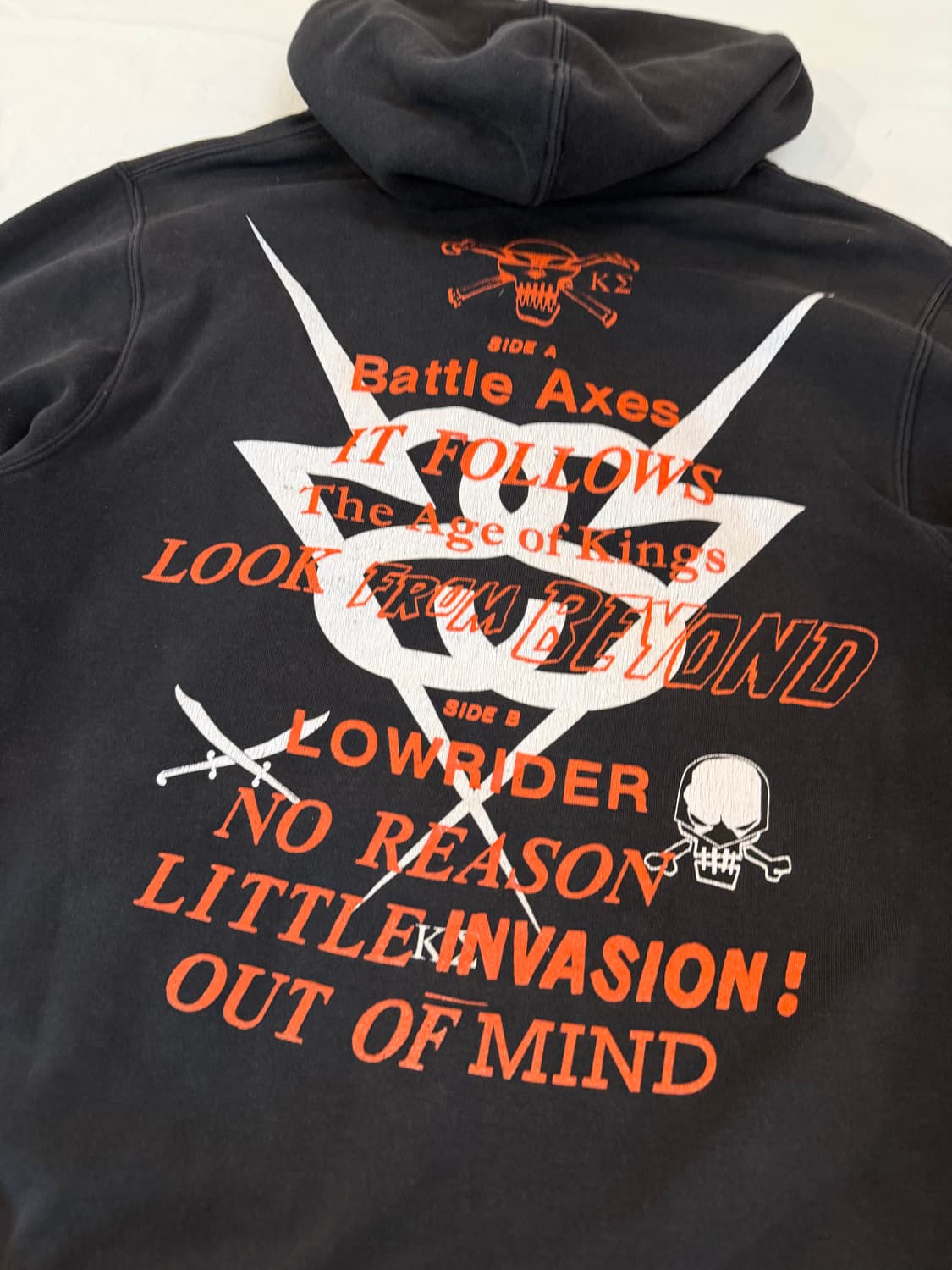 00s 스투시 X 배틀 액스 스컬 후드집업 블랙 상품이미지5