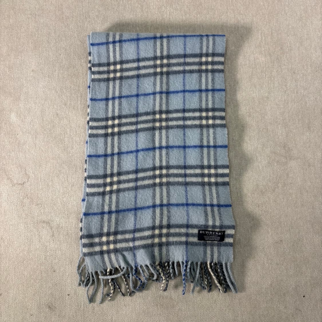 버버리 노바체크 램스울 스카이블루 머플러 상품이미지2