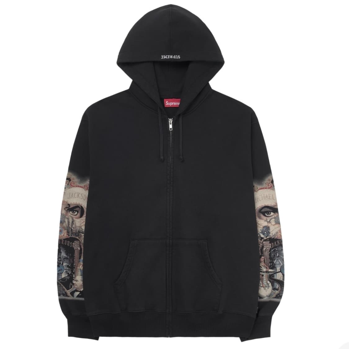 슈프림 x 마이클 잭슨 데인저러스 집업 후드 스웨트셔츠 블랙 상품이미지1