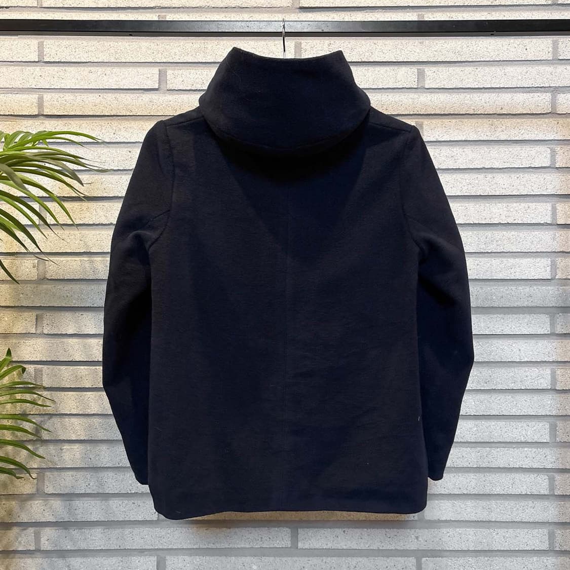 JPN VINTAGE 울 숏 코트 하이넥 히든버튼 디테일 네이비 상품이미지3