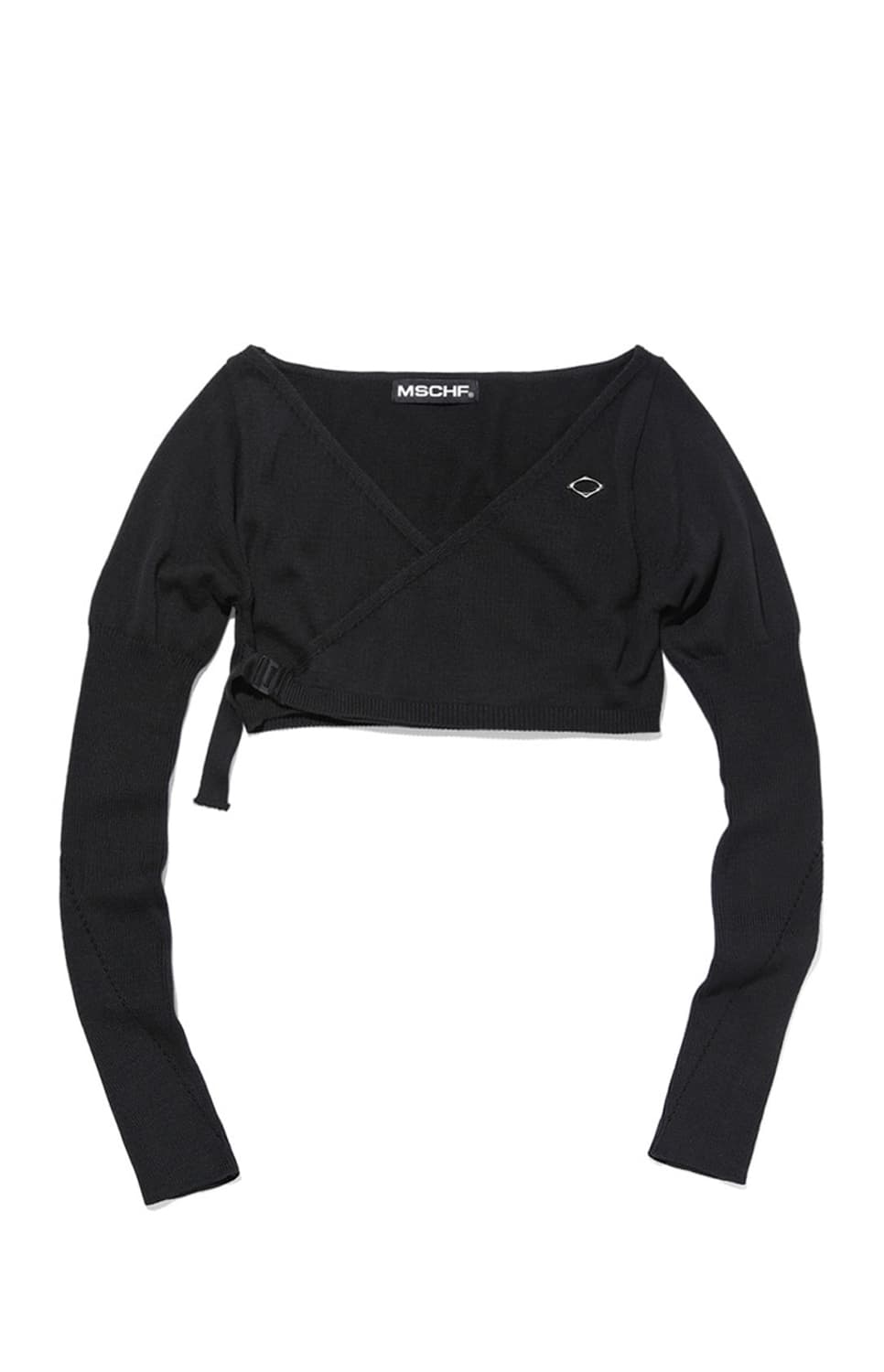 미스치프 오버랩 니트 탑 블랙 M 상품이미지4