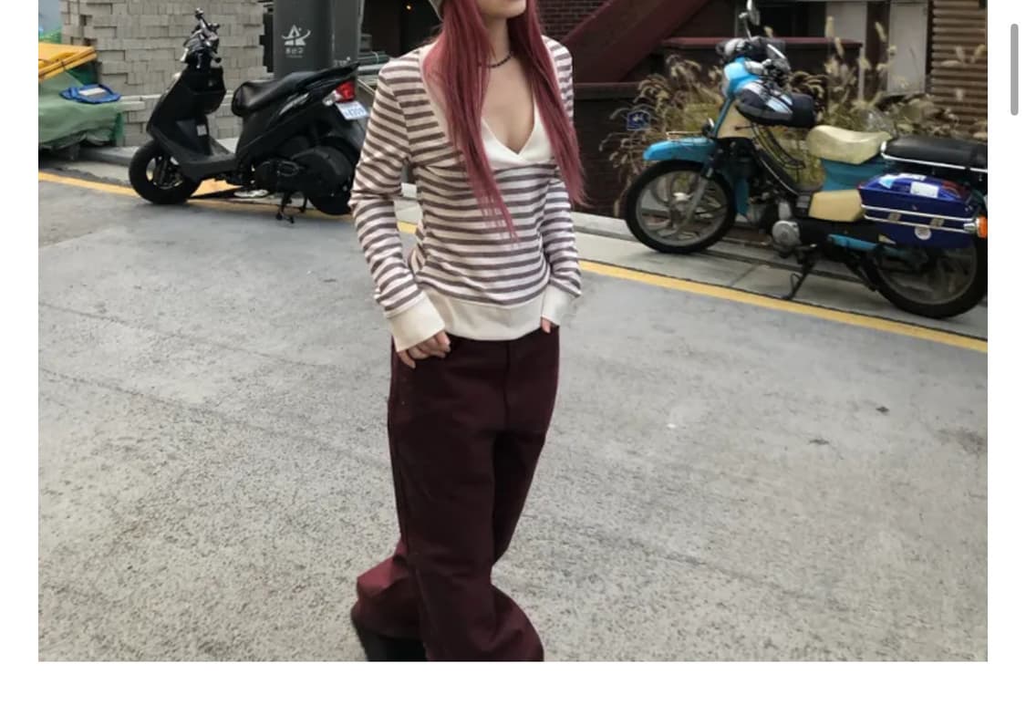 V-neck stripe t-shirt 상품이미지2