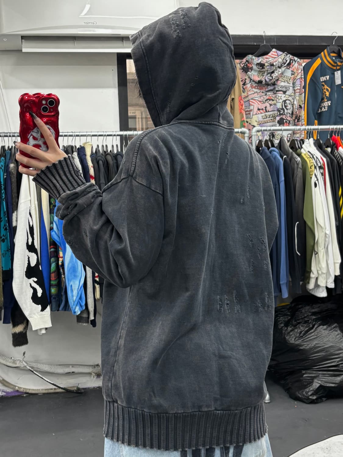 디젤 디스트레스드 그런지 후드집업 상품이미지5