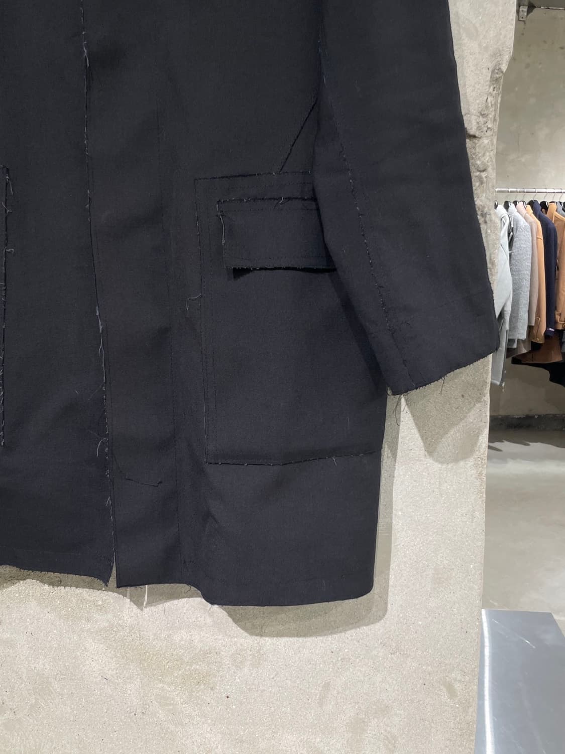 지스타 로우 히든 버튼 로우 데님 롱 자켓 상품이미지5