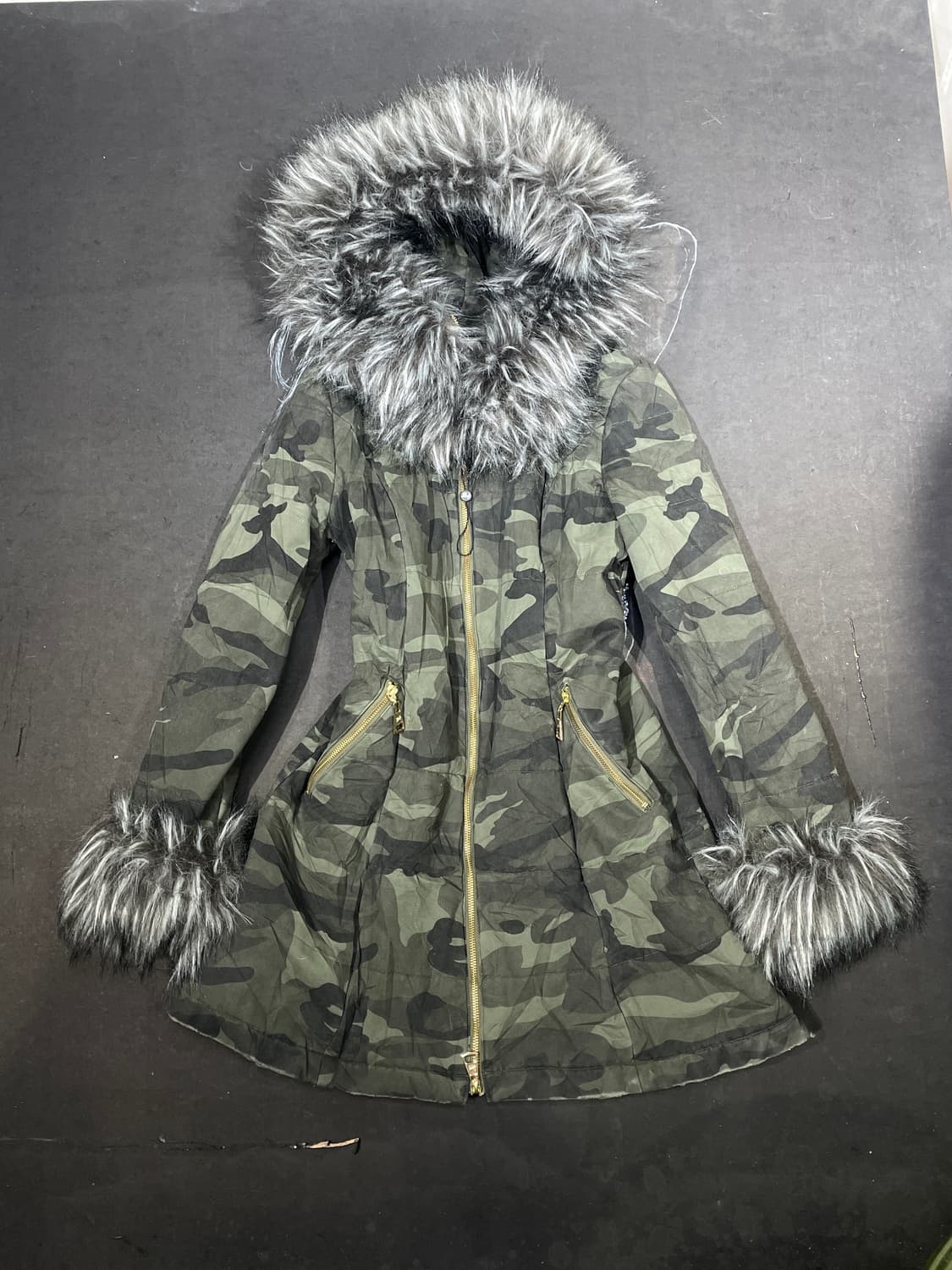 일본빈티지 라디 RADY 오네 갸루 퍼 야상 울프죠 카모 자켓 M 상품이미지2