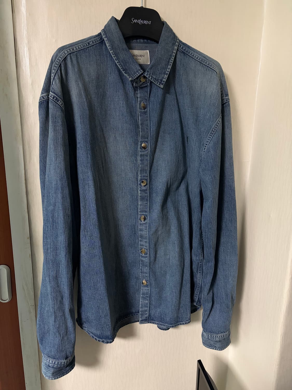생로랑 / 로고 데님 셔츠 / XL 상품이미지4