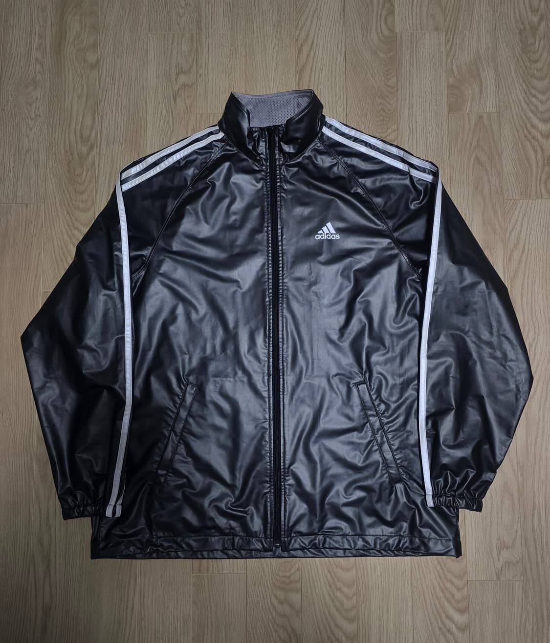 Adidas 아디다스 유광 블랙 삼선 바람막이 105 상품이미지1