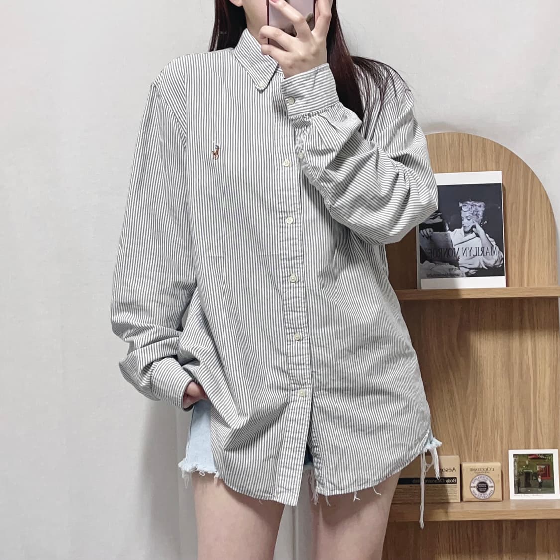 [정품] 폴로 그레이 / 멀티포니 스트라이프 셔츠 [ L ] 상품이미지1