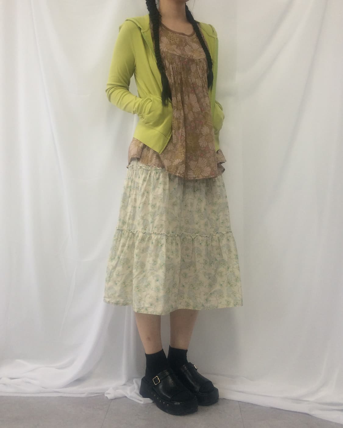 Flower pattern layer long skirt 상품이미지8