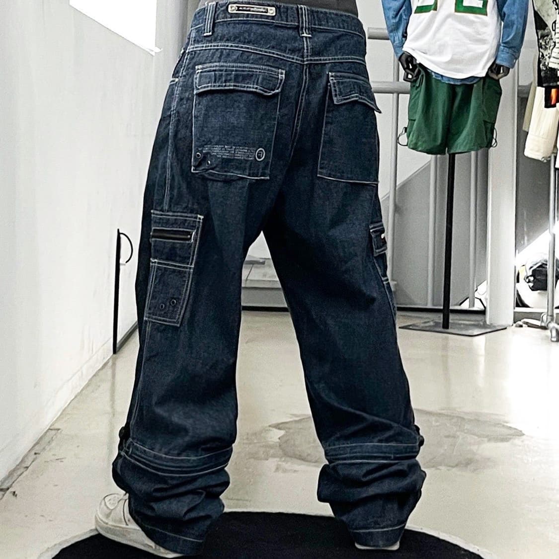 푸부 컨버터블 트랜스 폼 데님 포켓 카고 팬츠 상품이미지1