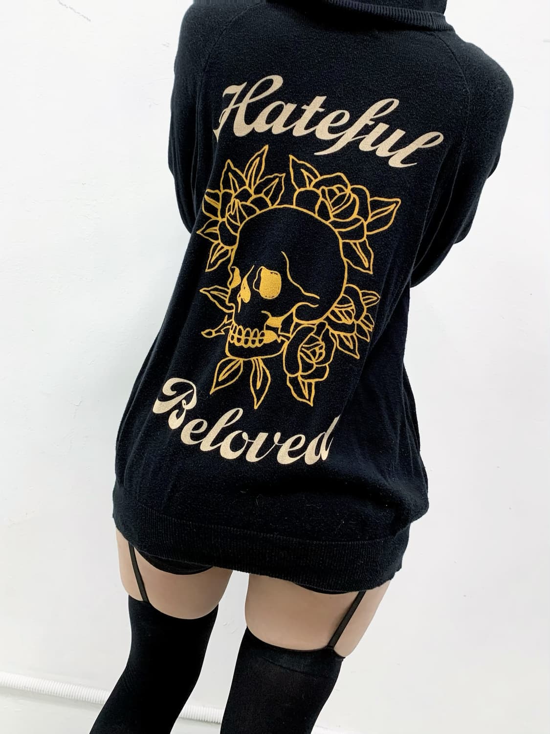 [RODEO CROWNS] 로데오크라운 펑크 해골 후드 니트 가디건 상품이미지3