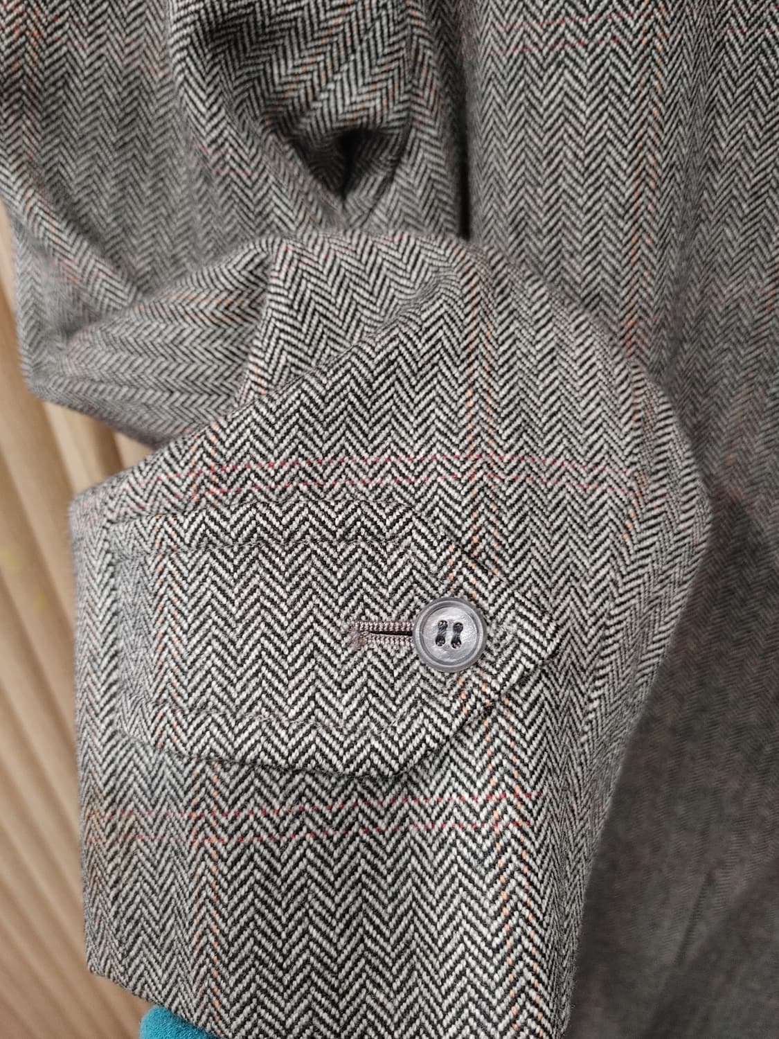 무배) 닥스 헤링본체크 울 코트 - M 상품이미지4