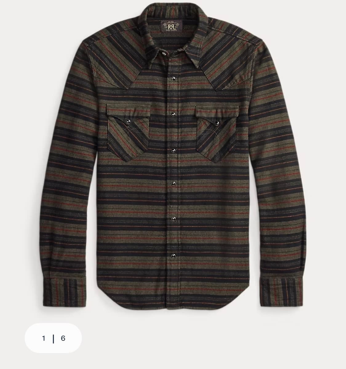 Rrl 더블알엘 슬림핏 플래드 트윌 웨스턴 셔츠 상품이미지1