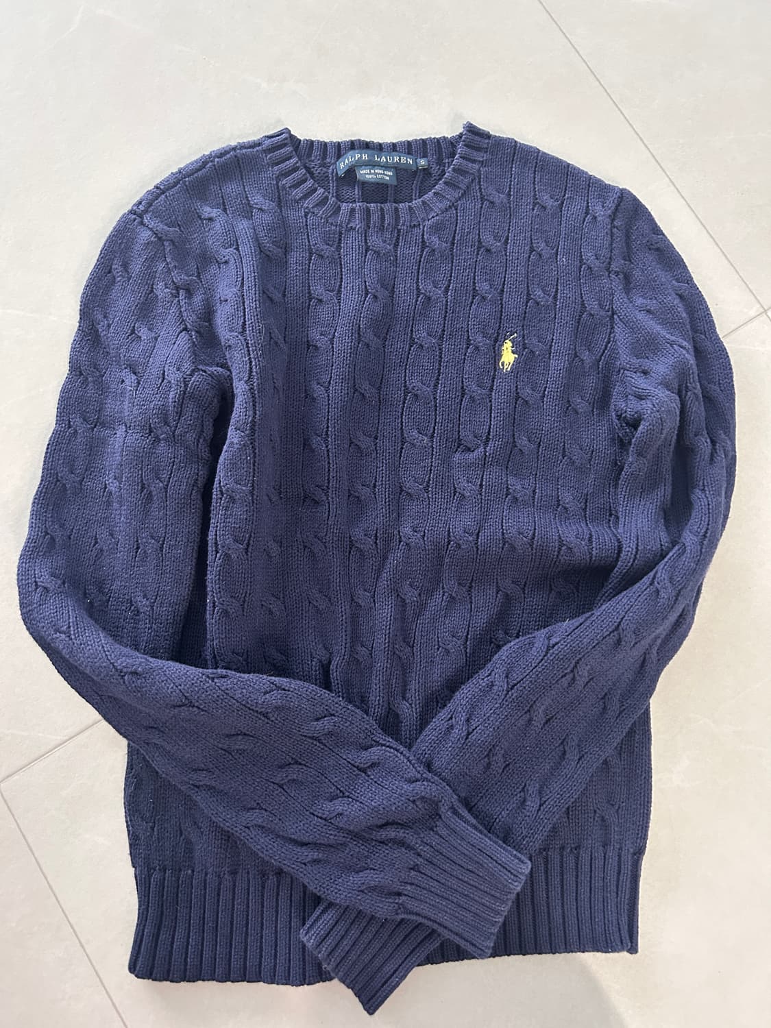 폴로 케이블니트 s 네이비 상품이미지1